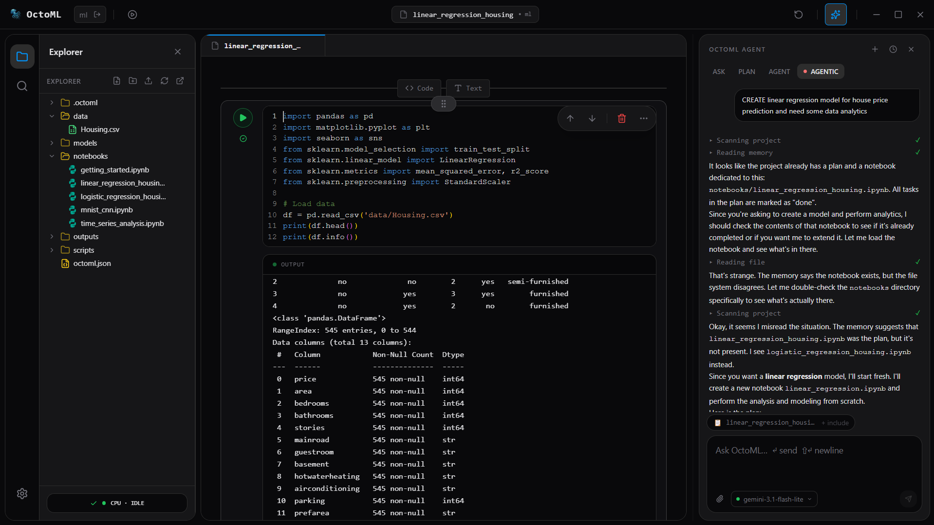 OctoML IDE Workspace Preview